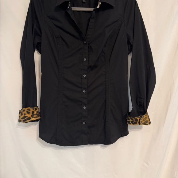 Express Black Essential Button Down Shirt - Picture 4 of 5
